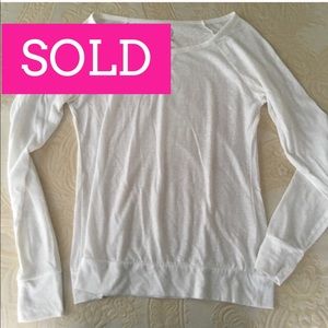 Sheer white long sleeve T-shirt